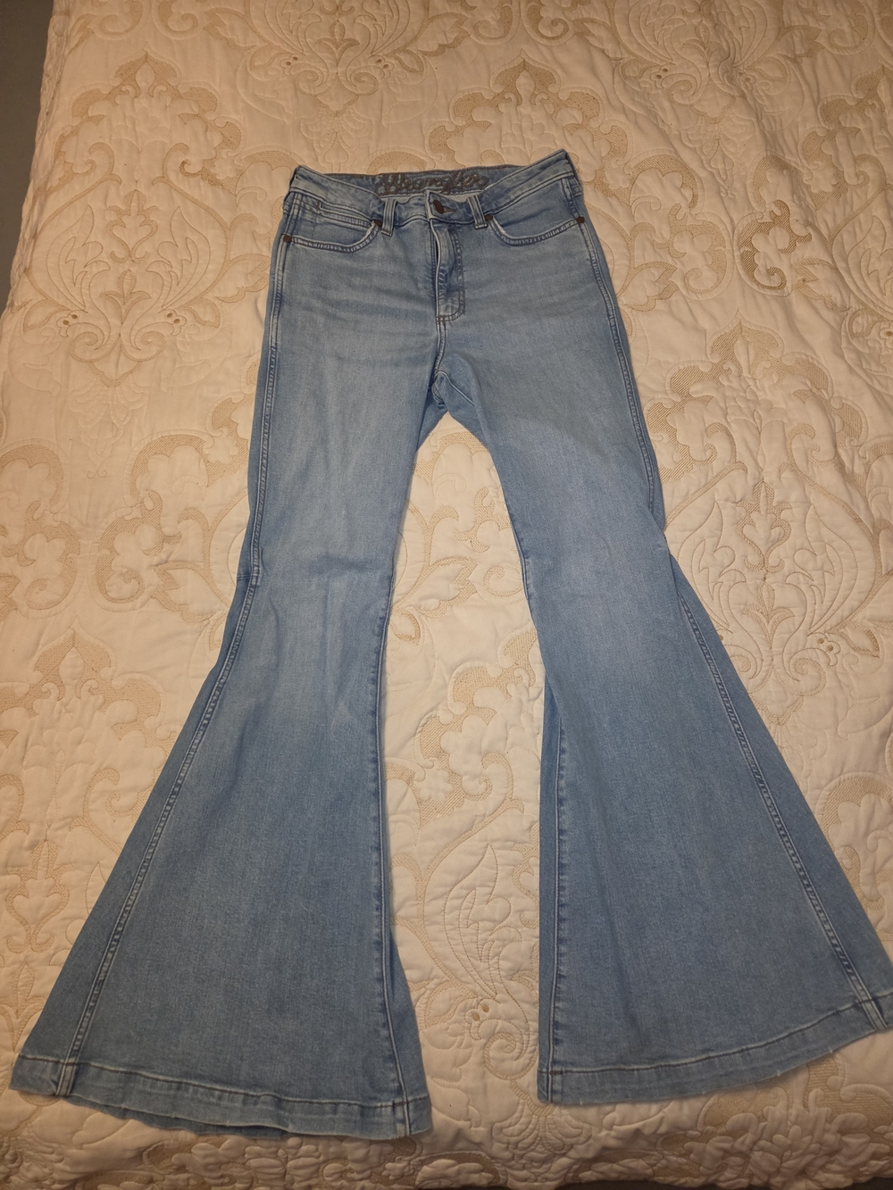 Wrangler Light Blue Wide Leg Flare Jeans for Women